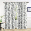 DriftAway Linen Printed Blackout Curtains Tree Branch Pattern Double Layer 84 Inches Long for Bedroom Classic Thermal Insulated Summer Sound Lined Grommet Drapes for Living Room 2 Panels Gray/Linen by DriftAway