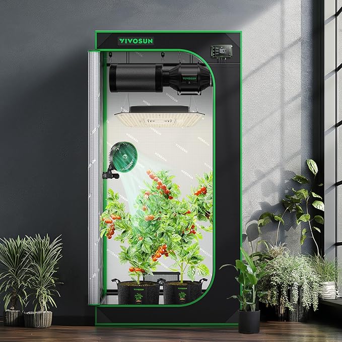 VIVOSUN S276 32"x32"x63" Grow Tent, High Reflective Mylar with Observation Window and Floor Tray for Hydroponics Indoor Plant for VS1500 - Image 8