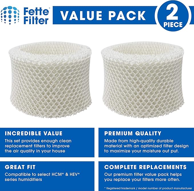 HAC-504 Premium Humidifier Wicking Filter Compatible with Honeywell HAC-504 HAC-504AW HAC504V1 Humidifier Replacement Filter A Replacement for Honeywell Filter HCM 350 & Cool Mist Humidifiers. (2QTY) - Image 2