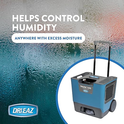 Dri-Eaz DrizAir 1400 Commercial Dehumidifier with Pump, 129 Pints, Industrial, Portable Dehumidifier for Up to 6400 Cu Ft - Image 2
