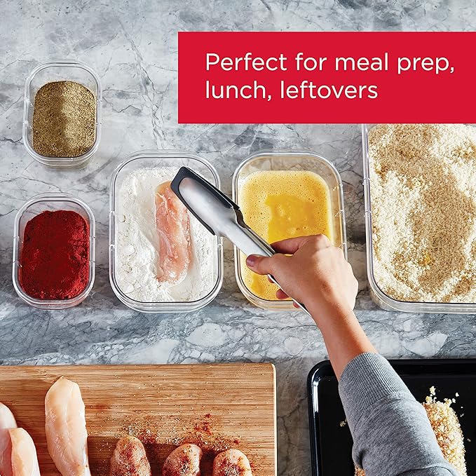 Rubbermaid Brilliance Food Storage Containers, 14 Piece Plastic Containers with Lids, BPA-Free, Leak Proof, Clear - Image 3