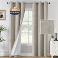 H.VERSAILTEX 100% Blackout Curtains Linen Textured Chenille Curtains Thermal Insulated Curtain Panels with White Flocking Coating Back, 42" W x 84" L, Oyster Grey(Not Solid) by HVERSAILTEX