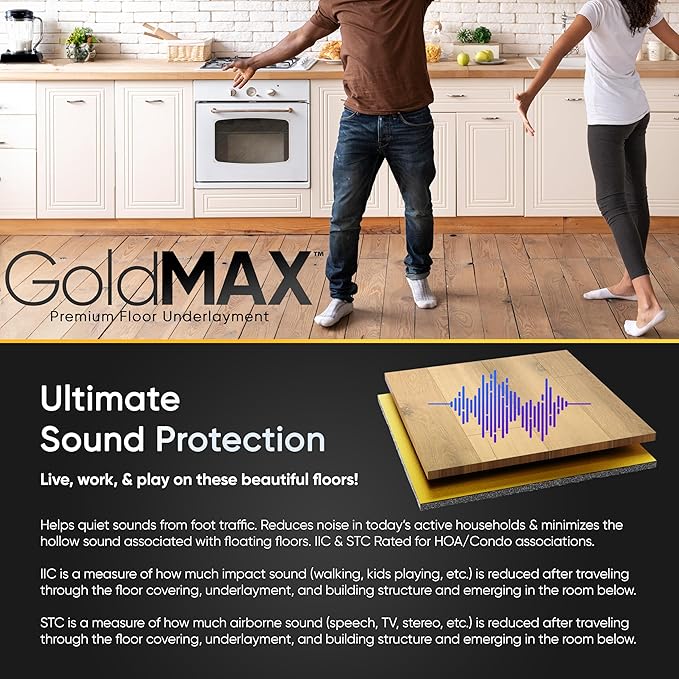 GoldMax Premium Floor Underlayment - 200 sqft Roll - 3mm Thick - with Moisture Barrier - Image 10