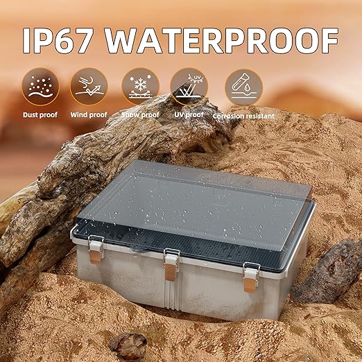 Joinfworld Outdoor Cable Box Enclosure 19.7x15.7x7.9 Waterproof Junction Box Outdoor Clear Nema 4 Electrical Box for WiFi Router Breaker Solar Electronics - Image 2