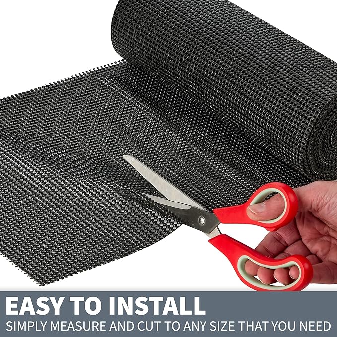 Shelf Drawer Liner Non-Adhesive Liners for Kitchen Cabinets Cupboard Pantry Non-Slip Waterproof Oil Proof Shelve Liners 12" x 20 ft Black Shelf Paper - Image 6