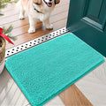 OLANLY Dog Door Mat for Muddy Paws 24x16, Absorbs Moisture and Dirt, Absorbent Non-Slip Washable Doormat, Quick Dry Chenille Mud Mat for Dogs, Entry Indoor Entryway Carpet for Inside Floor, Teal by OLANLY