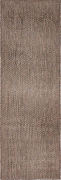 Unique Loom Collection Casual Transitional Solid Heathered Indoor/Outdoor Flatweave Area Rug (2' x 6' 1" Runner, Light Brown/Ivory) by UniqueLoom