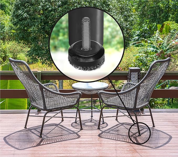 Slipstick Gorilla Outdoor Adjustable Furniture Levelers (8 Pack) Weatherproof Screw in Leg Glides for Chairs, Tables, and Outdoor Furniture Feet, 1-1/8 Inch Berber Glide, M6 Thread - Image 3