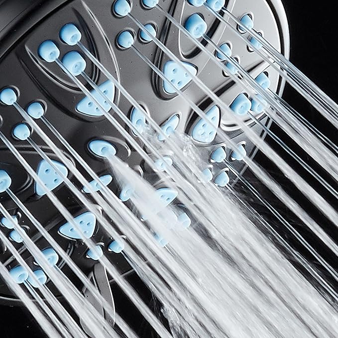 AquaDance Antimicrobial – Anti-Clog High-Pressure 6-Setting Head with Microban Nozzle Protection from Growth of Mold, Mildew & Bacteria for Stronger Shower 4", Aqua Blue Jets – 1.8 GPM - Image 5