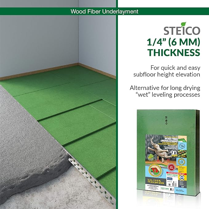 Wood Fiber Flooring Underlayment, 6mm (1/4 Inch) Thickness - 2160 Sq Ft, Natural Soundproofing Insulation, for Laminate, Vinyl, LVT, LVP, or Hardwood - Image 3