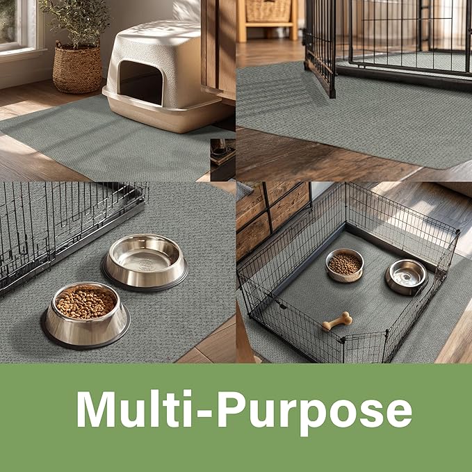 Mohawk Home Pet Play Pen Moisture Barrier Mat Utility Solid Gray 5' X 6' 2" Other Perfect for Kitchen, Living Room, Kids Room, Dining Room, Hallway, Office, Garage, Entryway, Bathroom, Laundry Room - Image 4