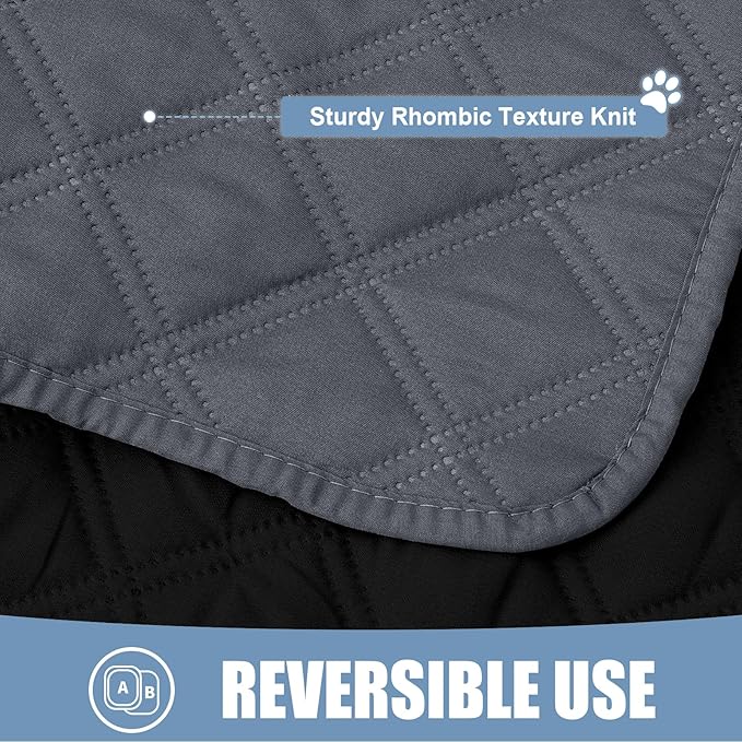 Smiry Waterproof Dog Bed Cover Pet Blanket, Soft Washable Dog Blanket for Furniture Bed Couch Sofa Reversible, Checkered (68"x82", Dark Grey/Black) - Image 4