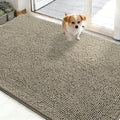 OLANLY Dog Door Mat for Muddy Paws 48x30, Absorbs Moisture and Dirt, Absorbent Non-Slip Washable Doormat, Quick Dry Chenille Mud Mat, Entry Indoor Entryway Carpet for Inside Floor, Warm Taupe by OLANLY