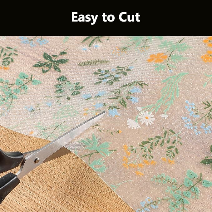 INNOLITES Shelf Liners for Kitchen Cabinets – Drawer Liner Waterproof & Oil-Proof, Non-Adhesive EVA with Floral Pattern – Durable Washable, Easy to Cut (Sage Green, 11.8" x 360") - Image 7
