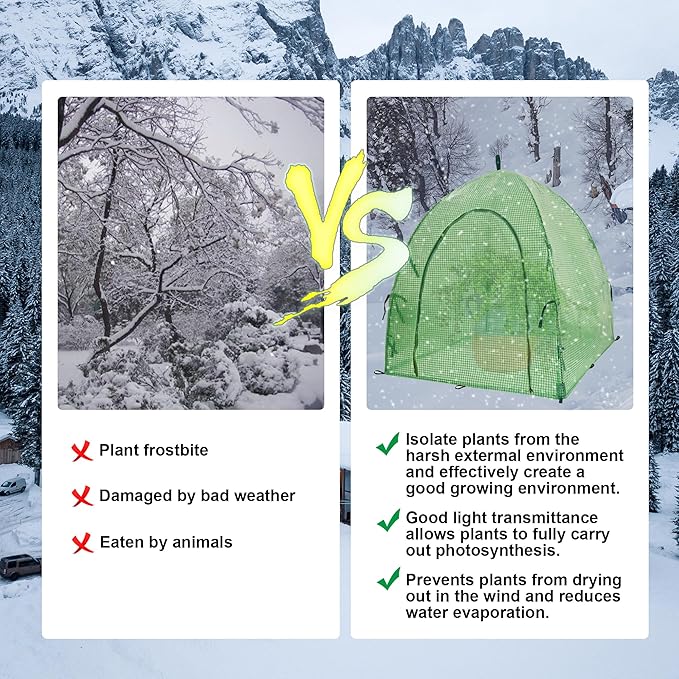 40″*40″*31″ Winter Plant Warm Covers - Raised Bed Cover, Garden Row Accelerator, Warm Tent Freeze Protection Humidity Domes for Germination, Seedling Propagation Protecting Plants from Animals 2 PCS - Image 7