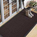 Smiry Front Door Mat Outside Entrance, Heavy Duty Natural Rubber Doormat, Non Slip, Trap Dirt and Moisture, Easy Clean, Low Profile Welcome Floor Mats for Indoor Outdoor Entry, 59x23 Inch, Brown by Smiry