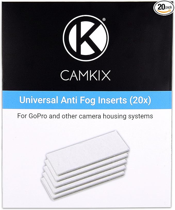 CamKix Anti-Fog Inserts compatible with Hero 4 Black, Silver, 3+, 3, 2, 1 and Other Camera and Housing Systems – 20 Pack Reusable Moisture Removing Inserts by CamKix