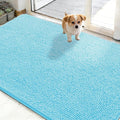 OLANLY Dog Door Mat for Muddy Paws 48x30, Absorbs Moisture and Dirt, Absorbent Non-Slip Washable Doormat, Quick Dry Chenille Mud Mat for Dogs, Entry Indoor Entryway Carpet for Inside Floor, Blue by OLANLY