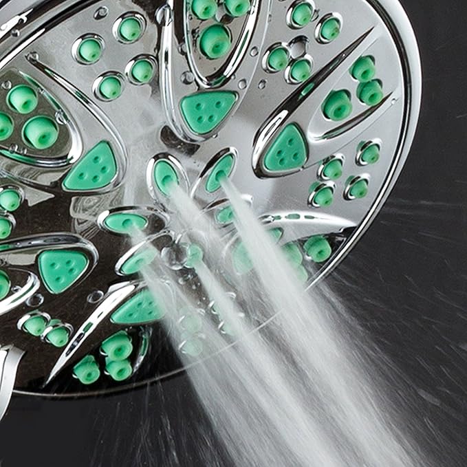 AquaDance Antimicrobial – Anti-Clog High-Pressure 6-Setting Shower Head with Microban Nozzle Protection from Growth of Mold, Mildew & Bacteria for Stronger Shower! 4" Coral Green - Image 7