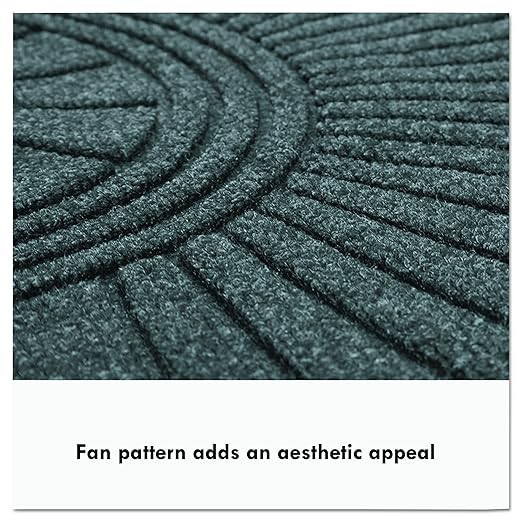 8uardian EcoGuard Diamond w/Double Fan Indoor Wiper Floor Mat, Recycled Plactic and Rubber, 3'x6', Charcoal Black - Image 8