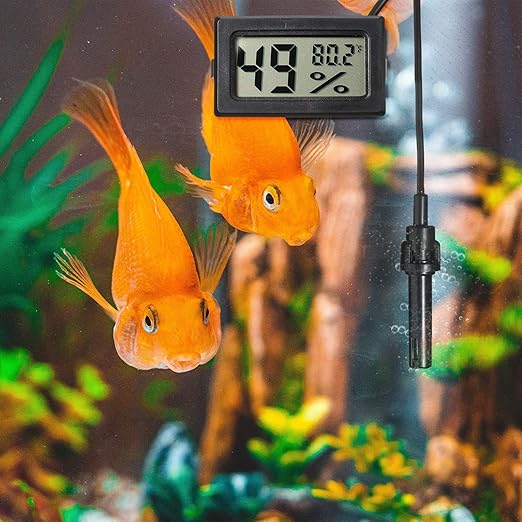 Weewooday Mini Digital Temperature Humidity Meters Gauge with Probe Gauge LCD Fahrenheit Display Thermometer Hygrometer for Incubator Reptile Plant Greenhouse Chicken Coop Garden(Black, 6 Pieces) - Image 5