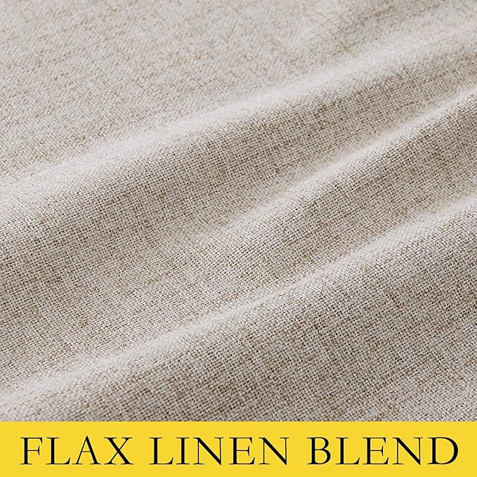 NICETOWN Oatmeal Vintage Open Linen Weave Flax Thermal Curtains, 100% Blackout Curtains 84 inches Long for Dining Room, Soundproof Window Treatment Drapes for Hall Room, 52" Wide Per Panel, Set of 2 - Image 8