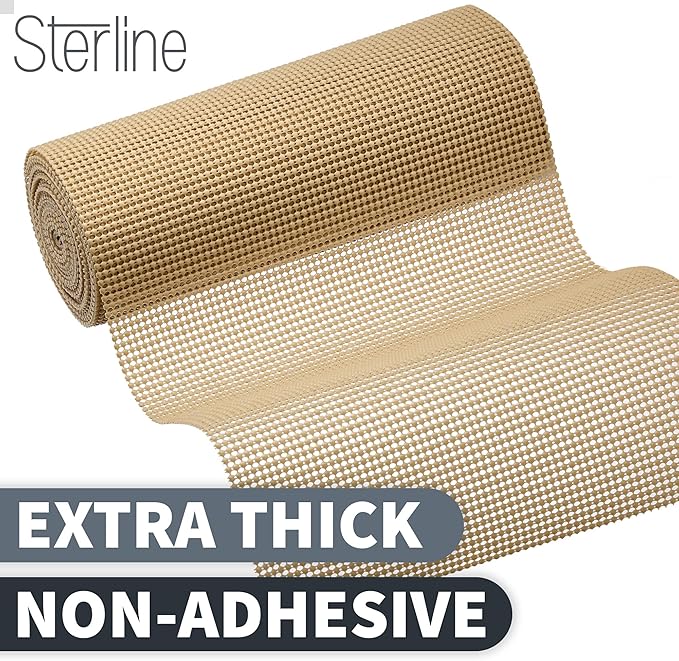 Shelf Drawer Liner Non-Adhesive Liners for Kitchen Cabinets Cupboard Pantry Non-Slip Waterproof Oil Proof Shelve Liners 12" x 20 ft Tan Shelf Paper - Image 2
