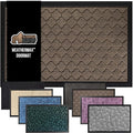 GORILLA GRIP 100% Waterproof All-Season WeatherMax Doormat, 34x58, US Designed Natural Rubber, Stain and Fade Resistant, Low Profile Indoor Outdoor Door Mats, Easy Clean Patio Mat, Latte Quatrefoil by GorillaGrip
