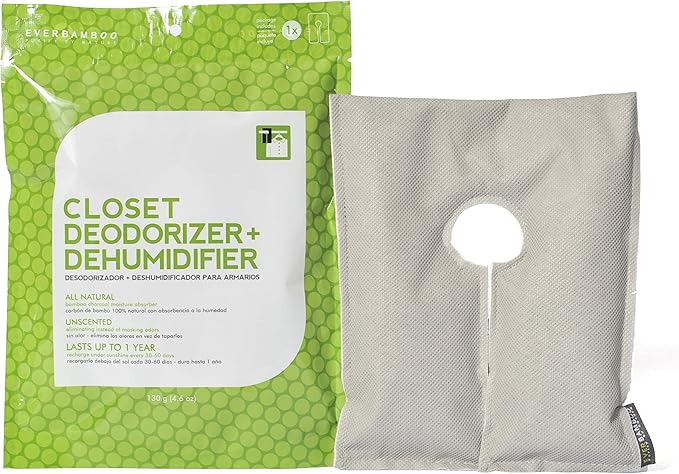 Ever Bamboo Closet Deodorizer & Dehumidifier w/Natural Bamboo Charcoal (130 g) by Ever+Bamboo