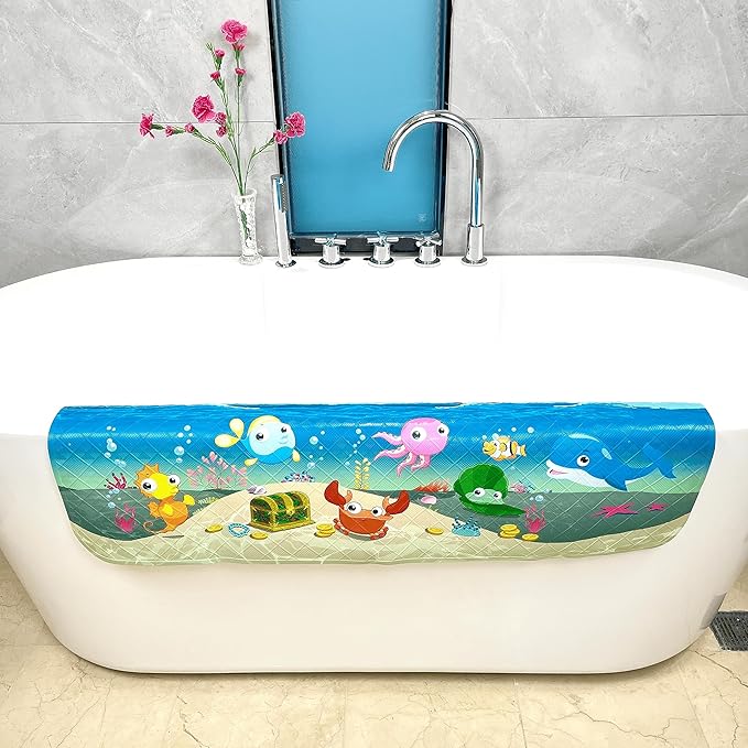 BOPPIE Non-Slip Bath Mat Shower Mats for Tub Kids,Anti-Slip-Resistant Bathtub Tub Mats Bathroom Mat XL Large Bath Mat 35X15 Inches (Ship) - Image 9