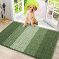 Smiry Dog Door Mat for Muddy Paws, Absorbs Moisture and Dirt, Low-Profile Entryway Mat with Non-Slip Backing, Entry Indoor Outdoor Doormat for Inside Floor (30x20 Inches, Green, Striped) by Smiry