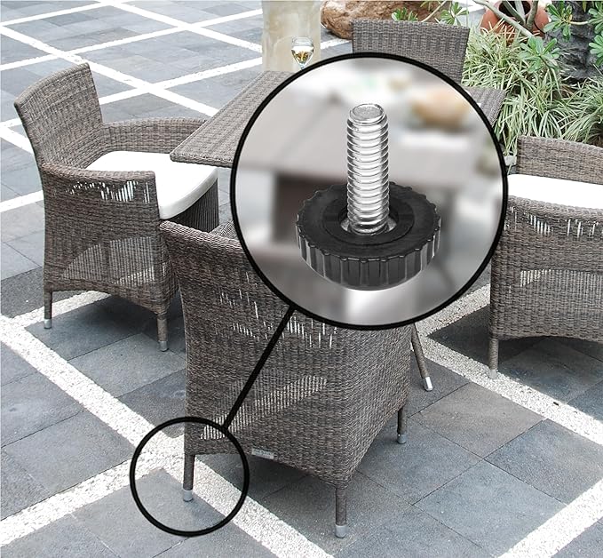 Slipstick Gorilla Outdoor Adjustable Furniture Levelers (8 Pack) Weatherproof Screw in Leg Glides for Chairs, Tables, and Outdoor Furniture Feet, 7/8 Inch Nylon Spherical Glide, M6 Thread - Image 3