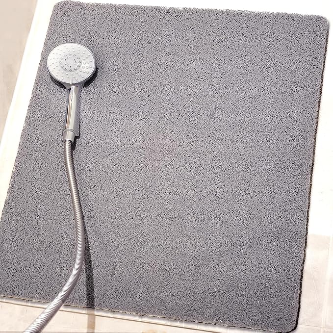 Shower Mats Non Slip for Elderly, 24x24’’Lager Loofah Bath Mats for Shower, Non-Slip Bath Mat for Elderly-Grey by NQWei