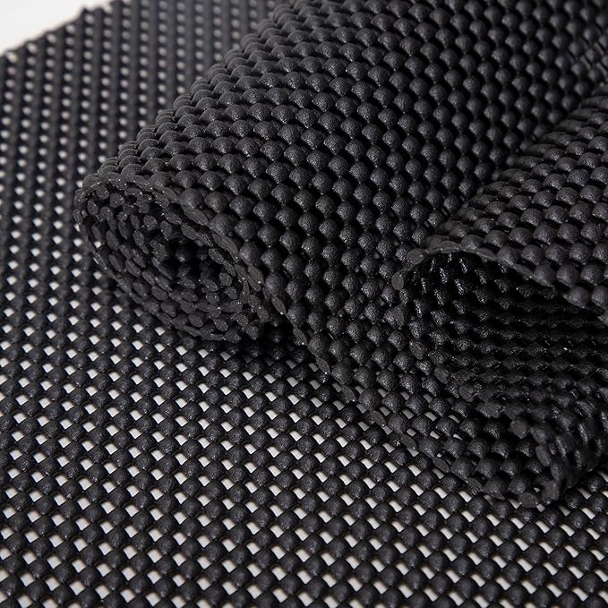 Shelf Liners for Cabinets-Drawer Liner Cabinet Liners for Shelves Kitchen,Non-Adhesive,Non-Slip,Black,12 x 180 inch by vortiara