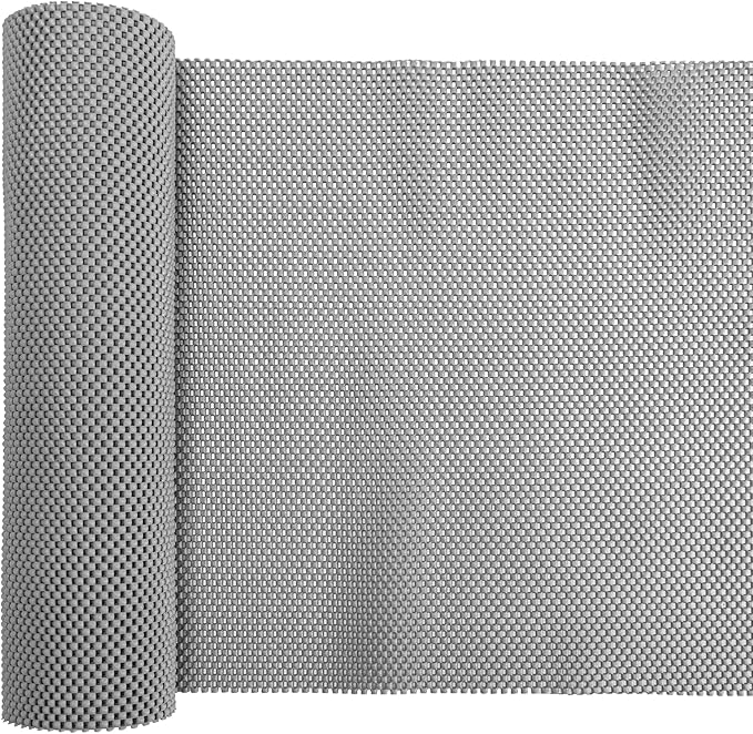 Shelf Liners for Cabinets-Drawer Liner Cabinet Liners for Shelves Kitchen,Non-Adhesive,Non-Slip,Gray,12 x 180 inch by vortiara