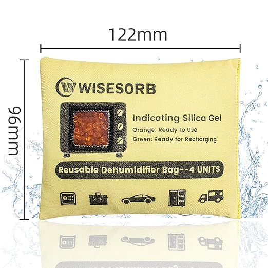 6 Pack 120G Reusable Silica Gel Desiccant Dehumidifier Bags, Color Indicating Moisture Absorbers for Car, Closet, Garage, 3D Filaments, Emoisture, Microwave Rechargeable Reusable Drying Bags - Image 6