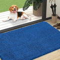 OLANLY Dog Door Mat for Muddy Paws 47x32, Absorbs Moisture and Dirt, Absorbent Non-Slip Washable Doormat, Quick Dry Chenille Mud Mat, Entry Indoor Entryway Carpet for Inside Floor, Deep Navy Blue by OLANLY