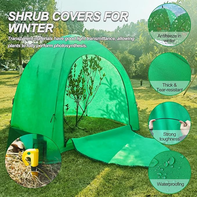 59″*59″*60″ Large Winter Plant Warm Covers with Air Hole for Raised Bed- Warm Tent Freeze Protection Humidity Domes for Germination, Seedling Propagation Protecting Plants from AnimalsV 2PCS - Image 4