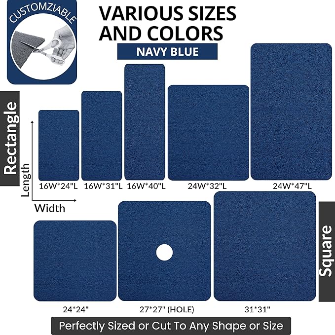 Enkosi Loofah Shower Mat Non-Slip - Anti-Slip Bath Mat for Inside Showers, Tub, Bathtub, Bathroom - Quick Dry PVC with Drain Holes - Cushioned Safety Grip - Secure for Kids and Elderly (Navy 24x24) - Image 6