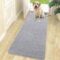 OLANLY Dog Door Mat for Muddy Paws 70x24, Absorbs Moisture and Dirt, Absorbent Non-Slip Washable Doormat, Quick Dry Chenille Mud Mat for Dogs, Entry Indoor Entryway Carpet for Inside Floor, Light Grey by OLANLY