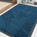 Smiry Front Door Mat Outside Entrance, Heavy Duty Sturdy Natural Rubber Doormat, Trap Dirt and Moisture, Easy Clean Low Profile Welcome Floor Mats for Indoor Outdoor Entry, 35X23 Inch, Mixed Blue by Smiry