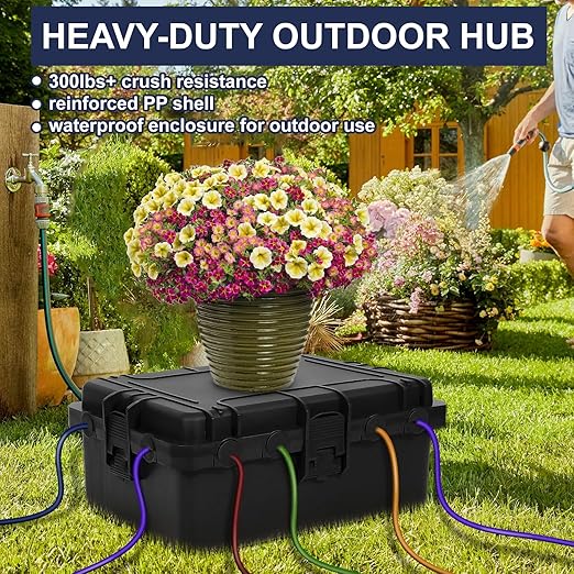 Large Outdoor Electrical Box Waterproof, IP54 Extension Cord Cover Weatherproof Outdoor Outlet Covers, Protect Power Strip, Timer Outlet, Plug, Socket, Holiday Light, Green (12 x 9X 5 inch) - Image 7