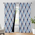 Beauoop 100% Blackout Curtains 84 Inches Long 2 Panels for Bedroom Living Room Blue Grey Moroccan Geo Room Darkening Thermal Insulated Soundproof Rod Pocket Back Tab Window Treatments Drapes, 50x84 by Beauoop