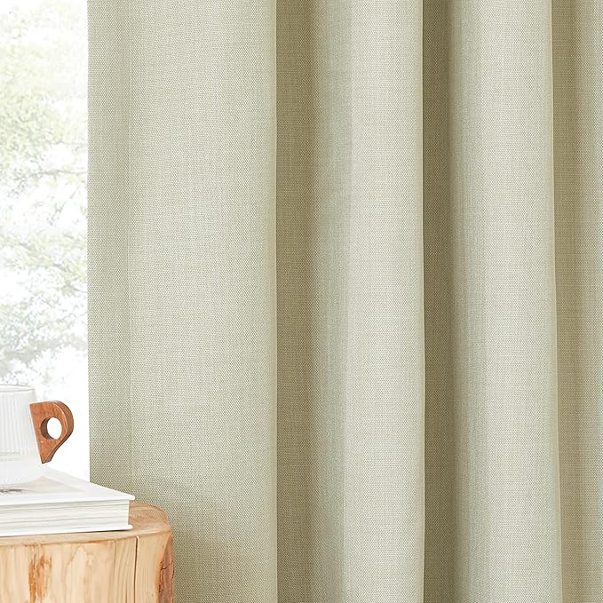NICETOWN Room Darkening Living Room Curtains 96 inches Long, Pinch Pleated Curtains Faux Linen Blend Light Blocking Noise Canceling Drapes for Bedroom, Linen Beige, W52 x L96, 2 Panels - Image 6