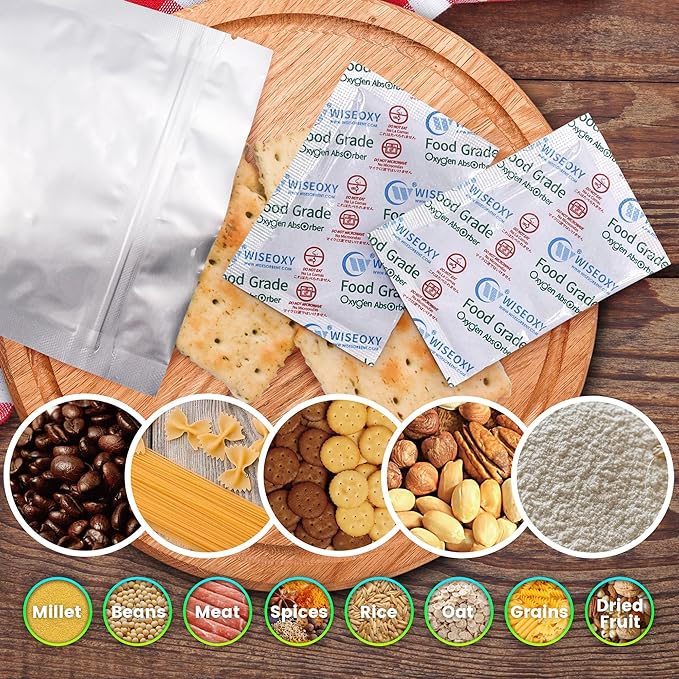 500CC 100 Packs Oxygen Absorbers for Food Storage, Food Grade Oxygen Absorbers, O2 Absorbers Food Grade for Food Storage - Image 6