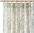 jinchan Pinch Pleated Curtains Floral Linen Blend Curtains for Living Room 63 Inch Length Green Peony Flower Printed Curtain Rod Pocket Back Tab Farmhouse Drapes with Hooks Set 2 Panels by JINCHAN