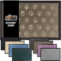 GORILLA GRIP 100% Waterproof All-Season WeatherMax Doormat, 47x35, US Designed Natural Rubber, Stain and Fade Resistant, Low Profile Indoor Outdoor Door Mats, Easy Clean Patio Mat, Tan Pawprints by GorillaGrip