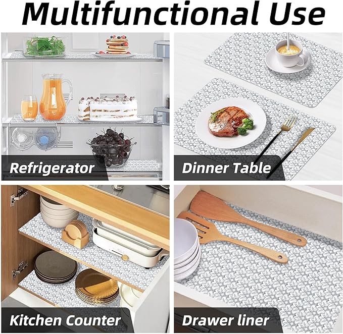 18" W x 96" L Floral Drawer and Shelf Liner for Cabinets, Non-Adhesive Strong Grip Non-Slip Flower Shelf Cabinet Kitchen Shelf Liners for Kitchen Cabinets - Image 8