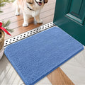 OLANLY Dog Door Mat for Muddy Paws 24x16, Absorbs Moisture and Dirt, Absorbent Non-Slip Washable Doormat, Quick Dry Chenille Mud Mat, Entry Indoor Entryway Carpet for Inside Floor, Cornflower Blue by OLANLY