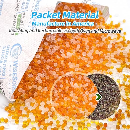 3Pcs 100g Rechargeable Desiccant Packs, Indicating Silica Gel Packets, Moisture Absorbers for Storage, Gun Safe Dehumidifiers - Image 2